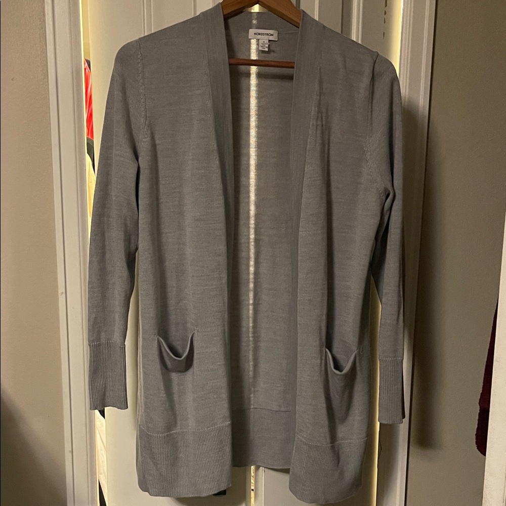 Nordstrom Light Grayish/Lavender/Baby Blue Color Open Cardigan NWOT